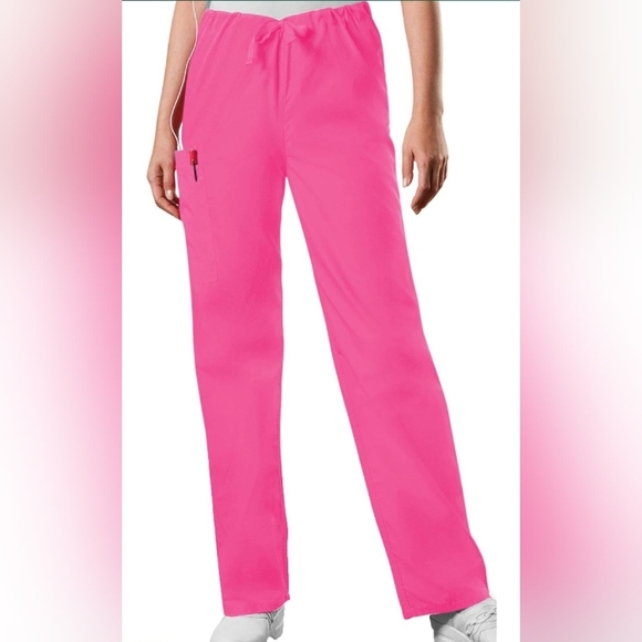 Cherokee Unisex Medium Pink 3 Pocket Cargo Adjustable Drawstring Pants - Picture 3 of 12